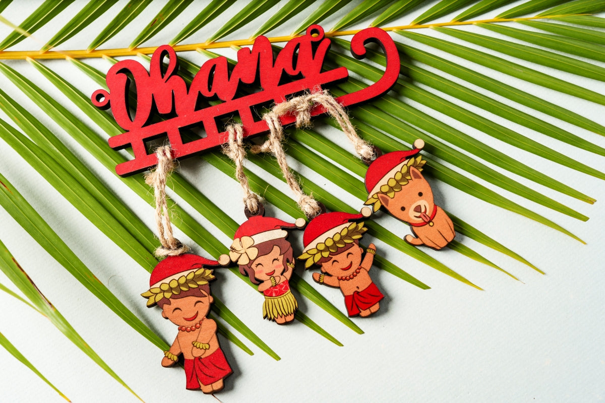 OHANA SLEIGH SCRIPT ORNAMENT SMALL