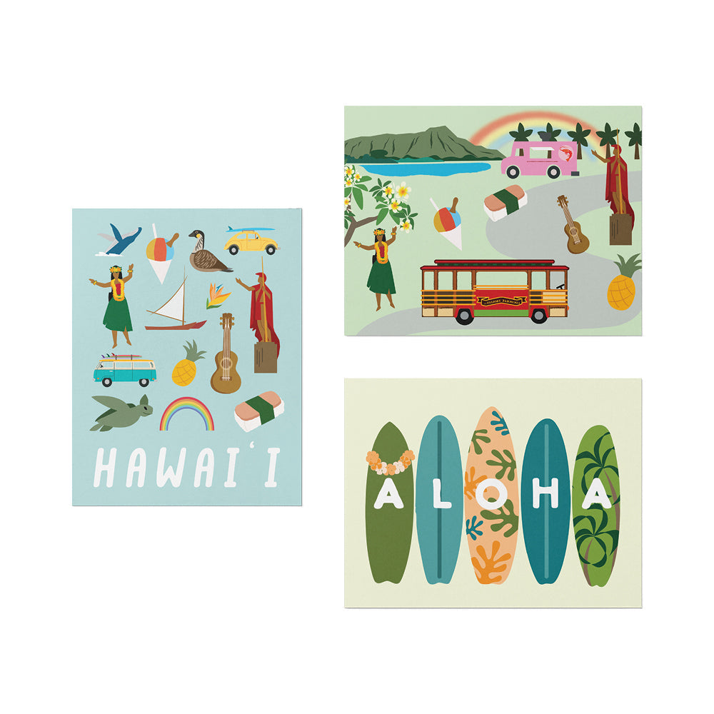 ICONS OF HAWAII CARD SET - 6 COUNT