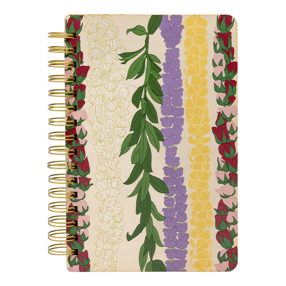 FIVE LEI STRANDS WOOD NOTEBOOK