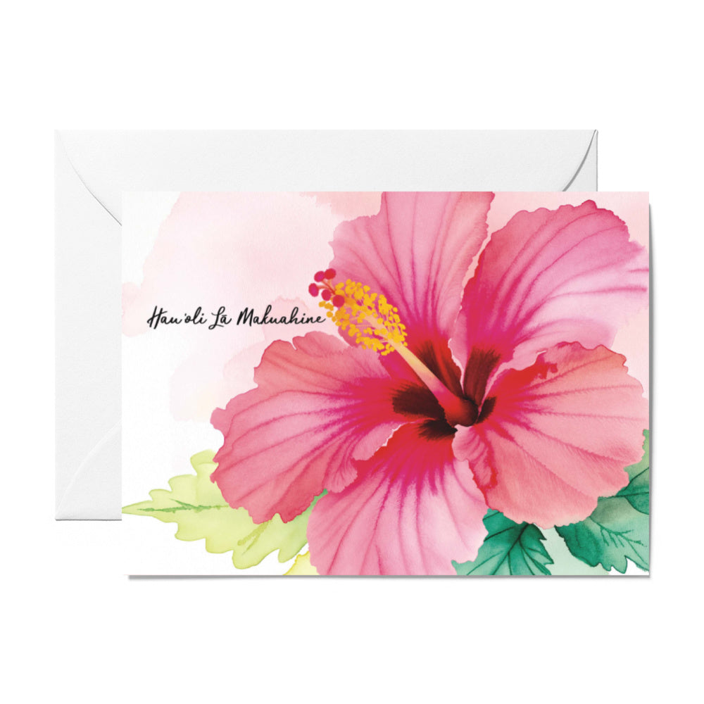 HIBISCUS HAU'OLI LA MAKUAHINE 5X7 CARD