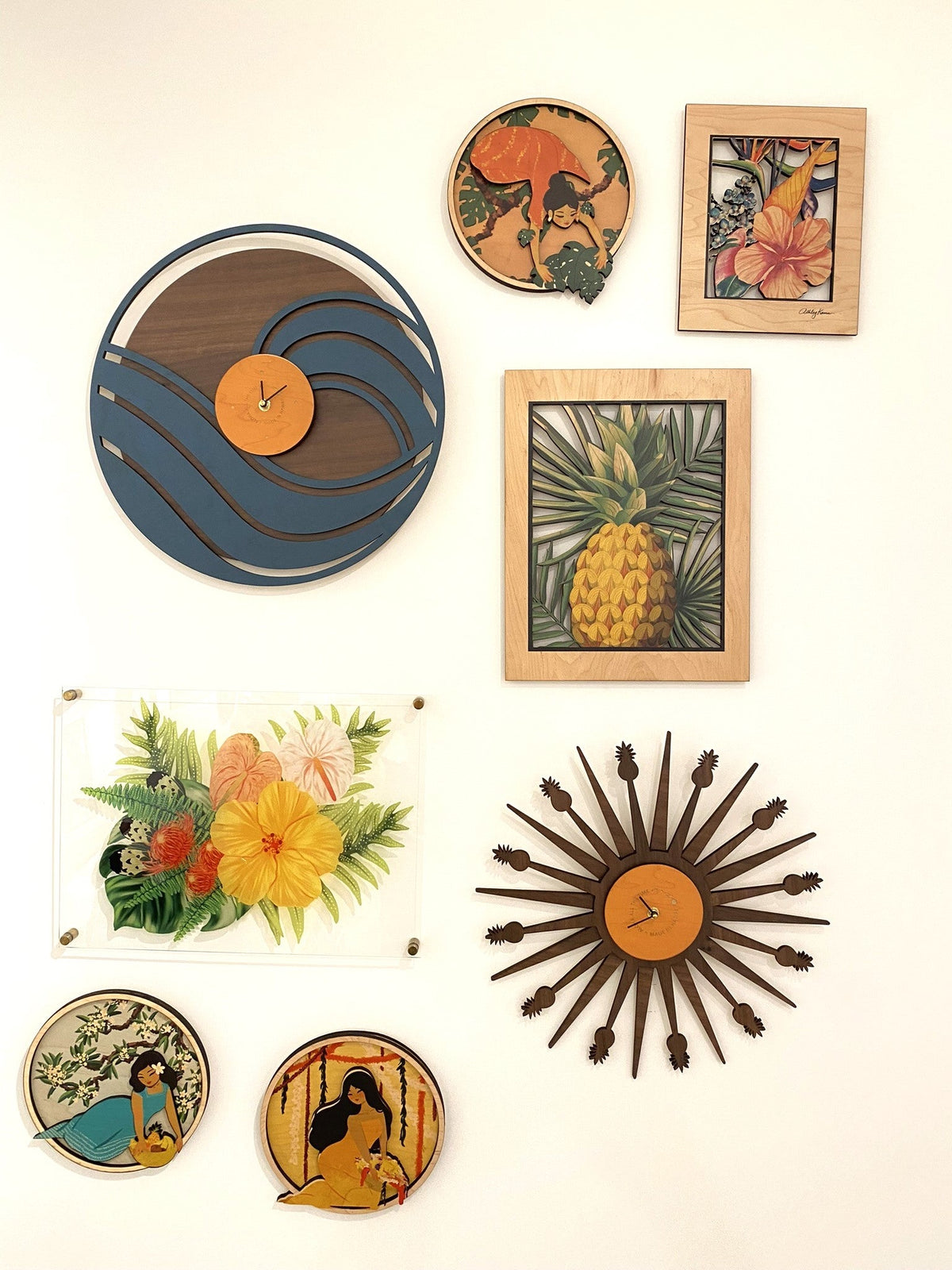 PINEAPPLE PALMS CUTOUT WALL ART