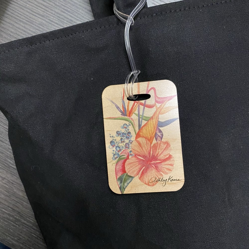 BOTANICAL BLEND WOOD BAG TAG