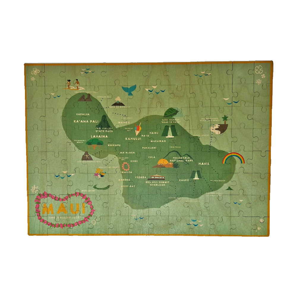 MAUI THE VALLEY ISLE MAP WOOD PUZZLE
