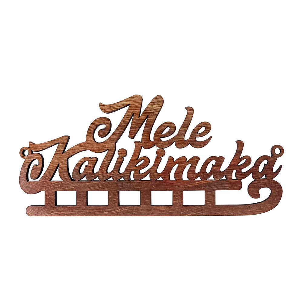 MELE KALIKIMAKA SLEIGH SCRIPT ORNAMENT LARGE