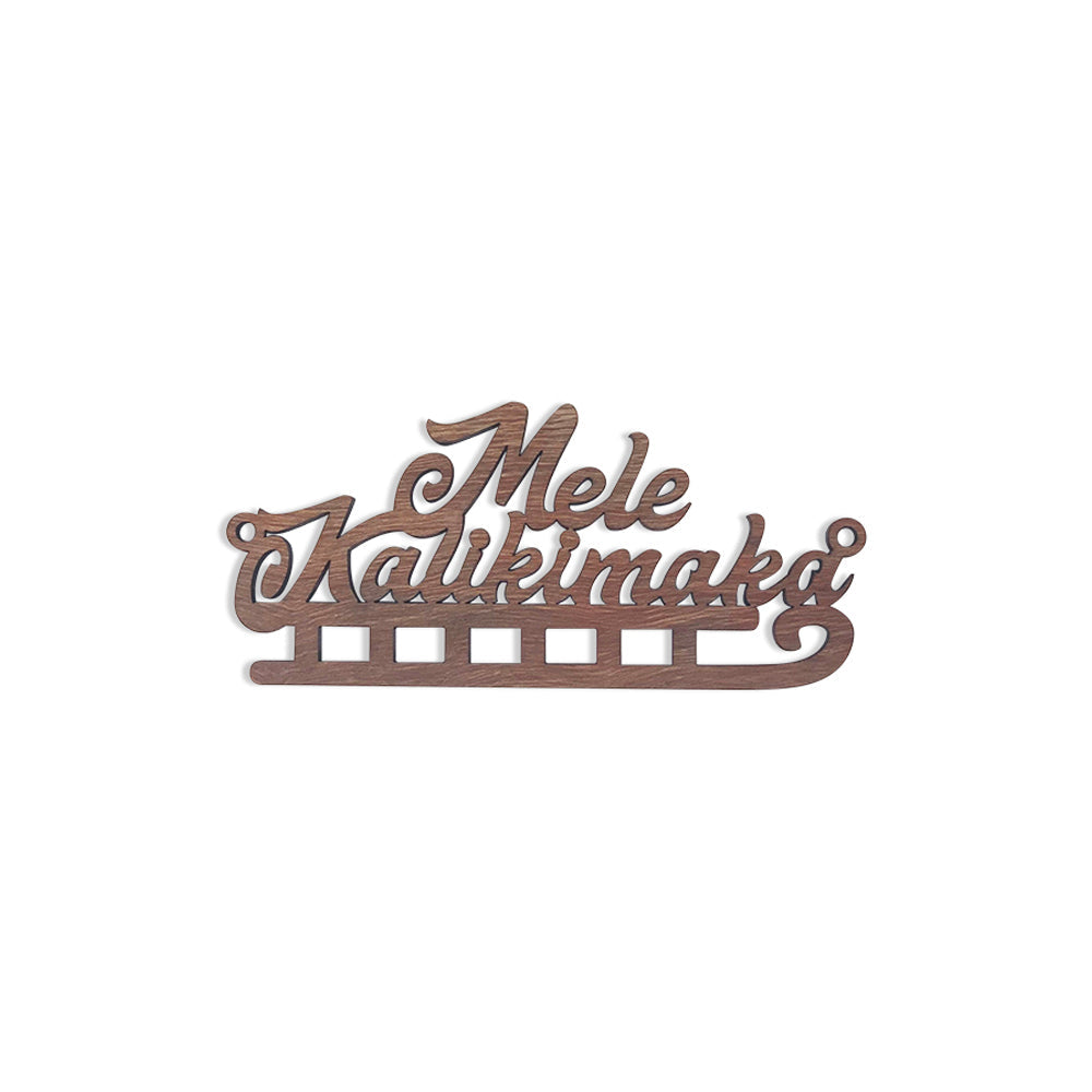 MELE KALIKIMAKA SLEIGH SCRIPT ORNAMENT SMALL