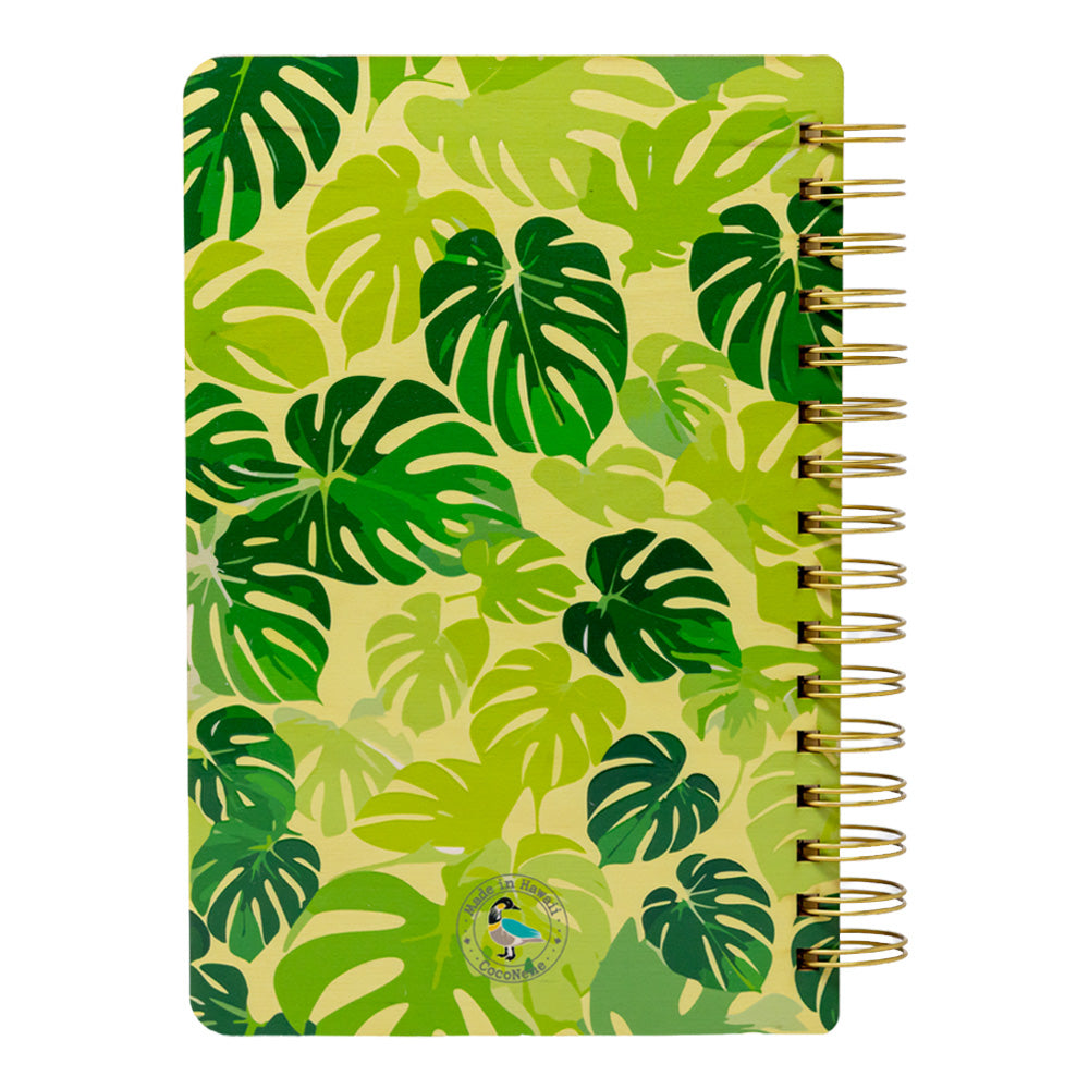 MONSTERA PATTERN WOOD NOTEBOOK