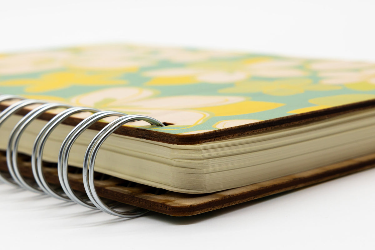 MOORE ALOHA TROPICAL FLOWER WOOD NOTEBOOK