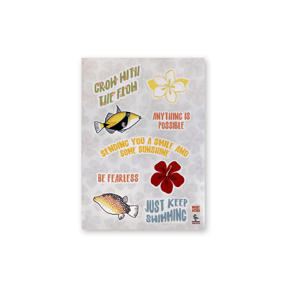 MOORE ALOHA JUST KEEP SWIMMING STICKER SET