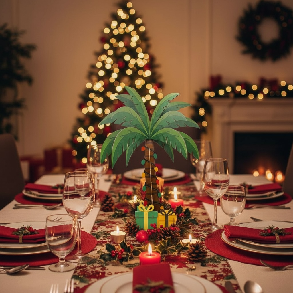 3D PALM TREE TABLE TOP XL
