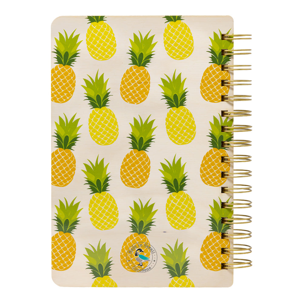 PINEAPPLE PATTERN WOOD NOTEBOOK