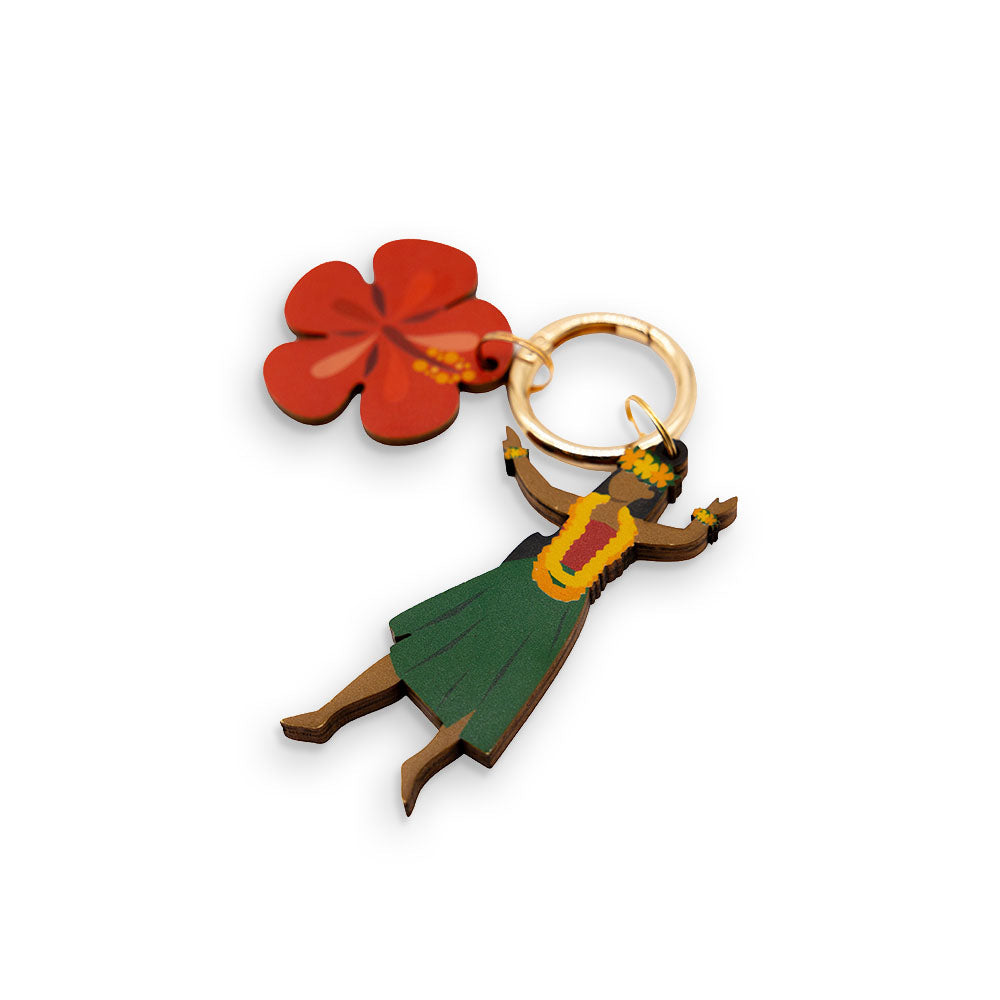 HIBISCUS HULA GIRL BAG CHARM