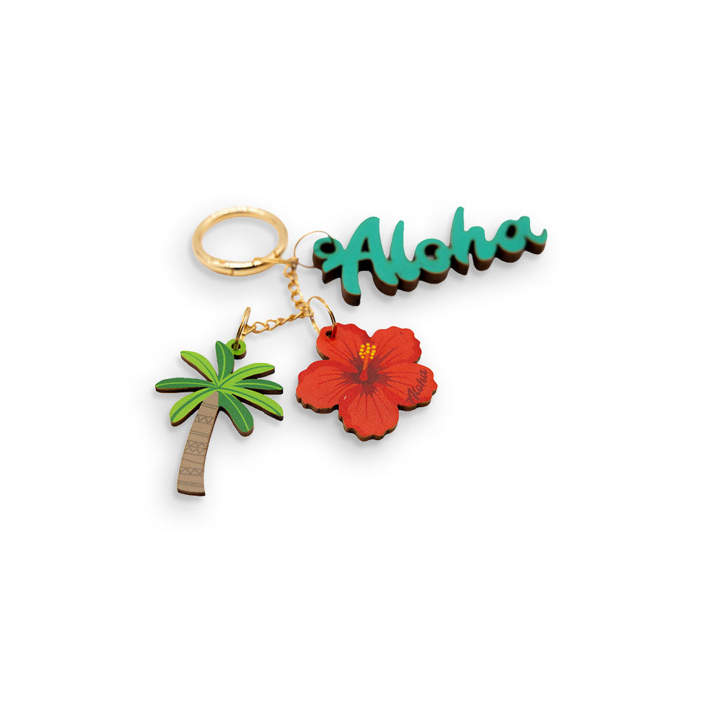 HIBSICUS PALM CHAIN BAG CHARM