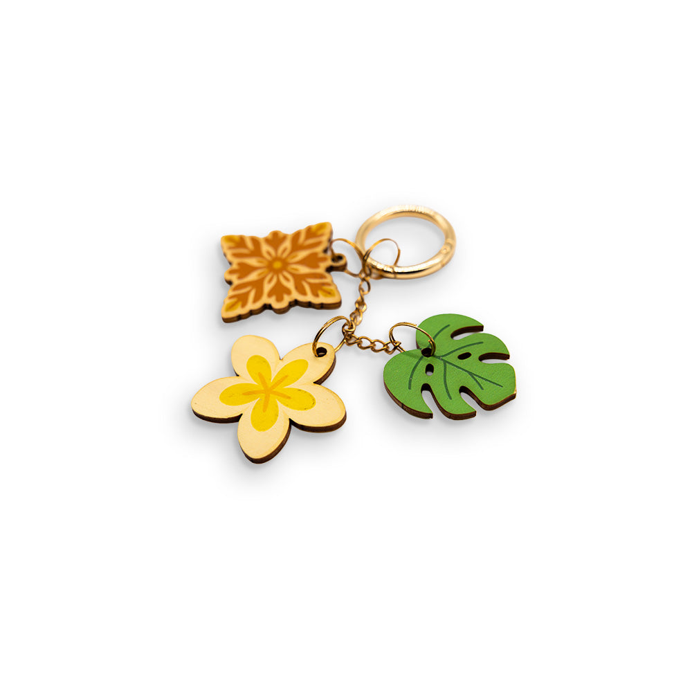 PLUMERIA MONSTERA CHAIN BAG CHARM