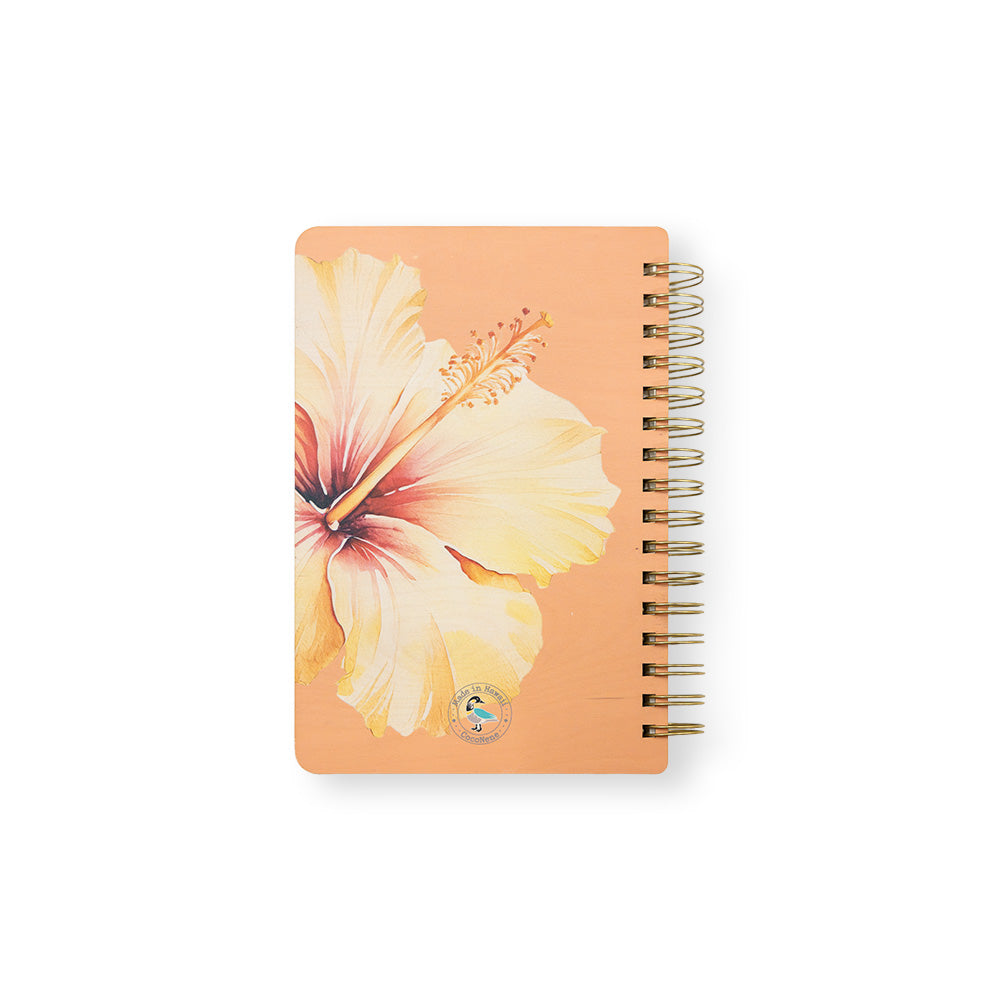 YELLOW HIBISCUS WOOD NOTEBOOK