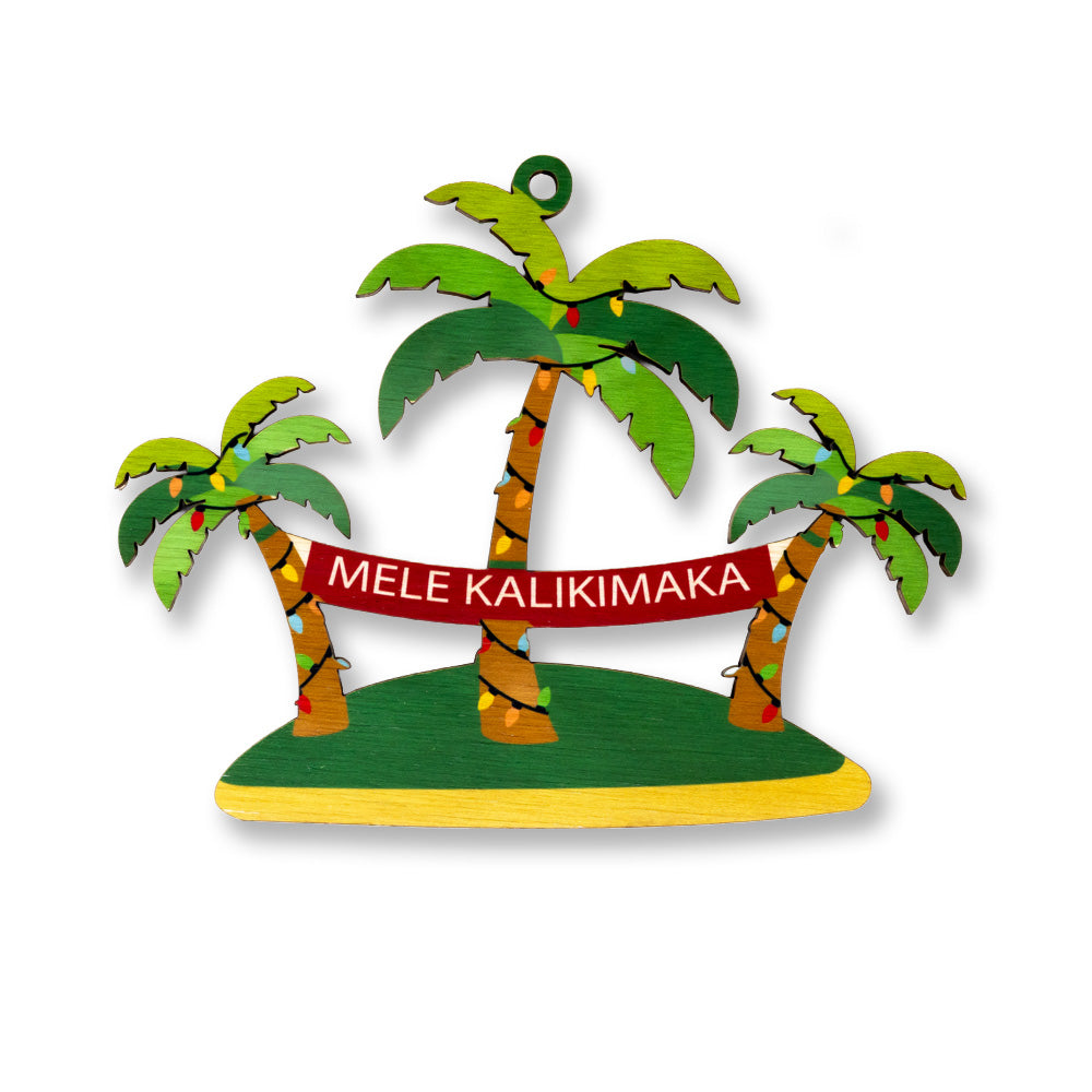 MELE PALM TREE BANNER ORNAMENT