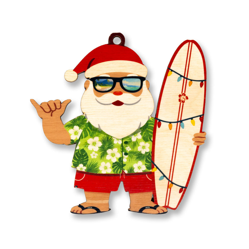 SANTA SHAKA SURF ORNAMENT