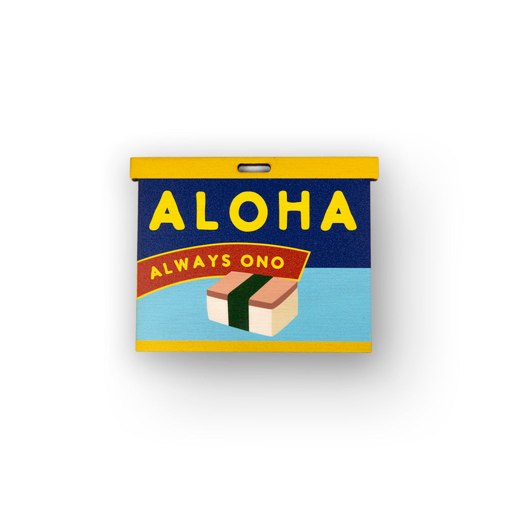 ALOHA CAN WOOD BAG TAG