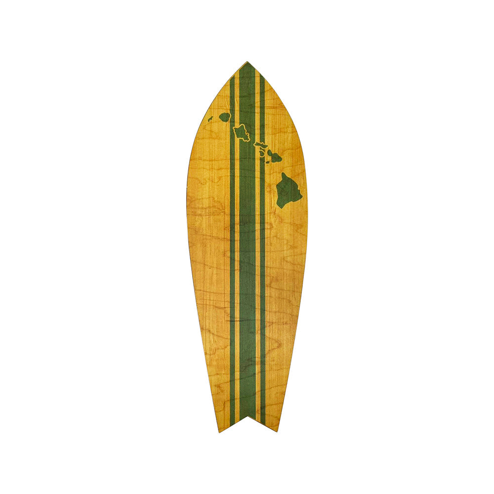 TEAL 3 STRIPE SURFBOARD WALL ART
