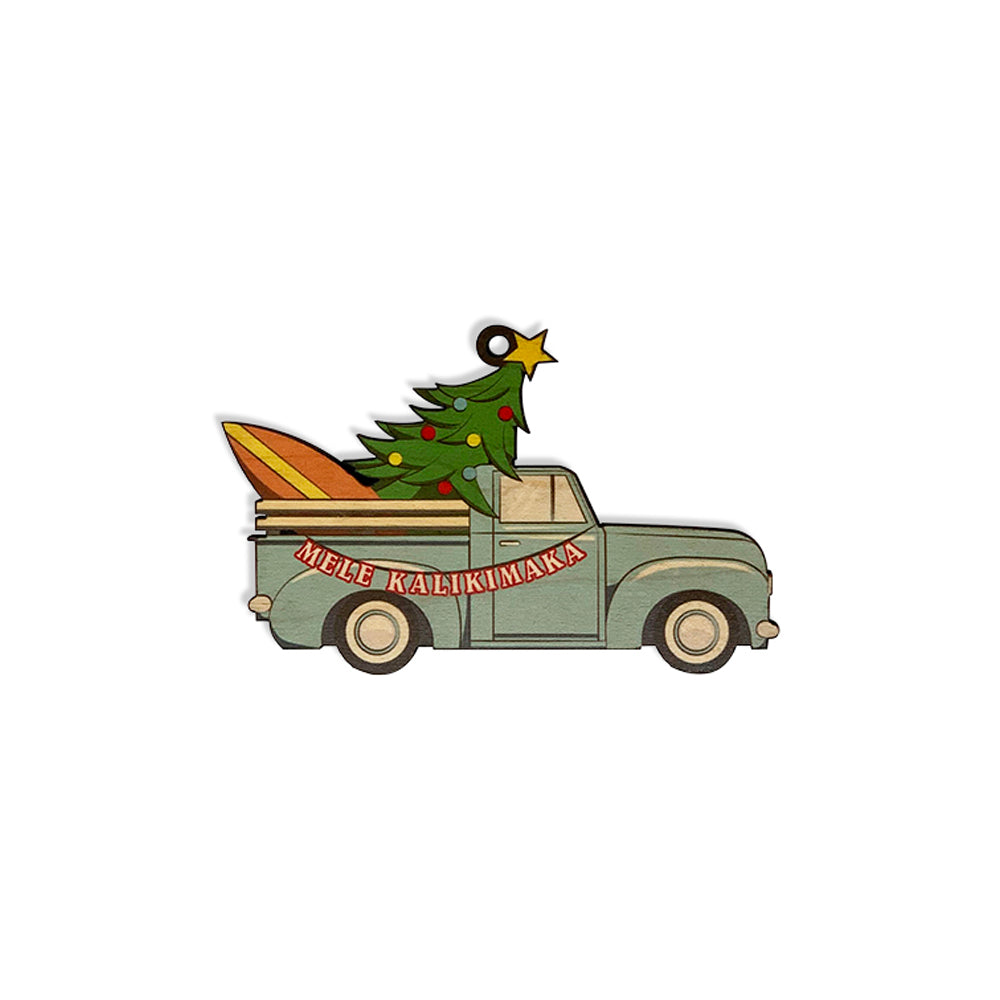 XMAS SURF TRUCK ORNAMENT