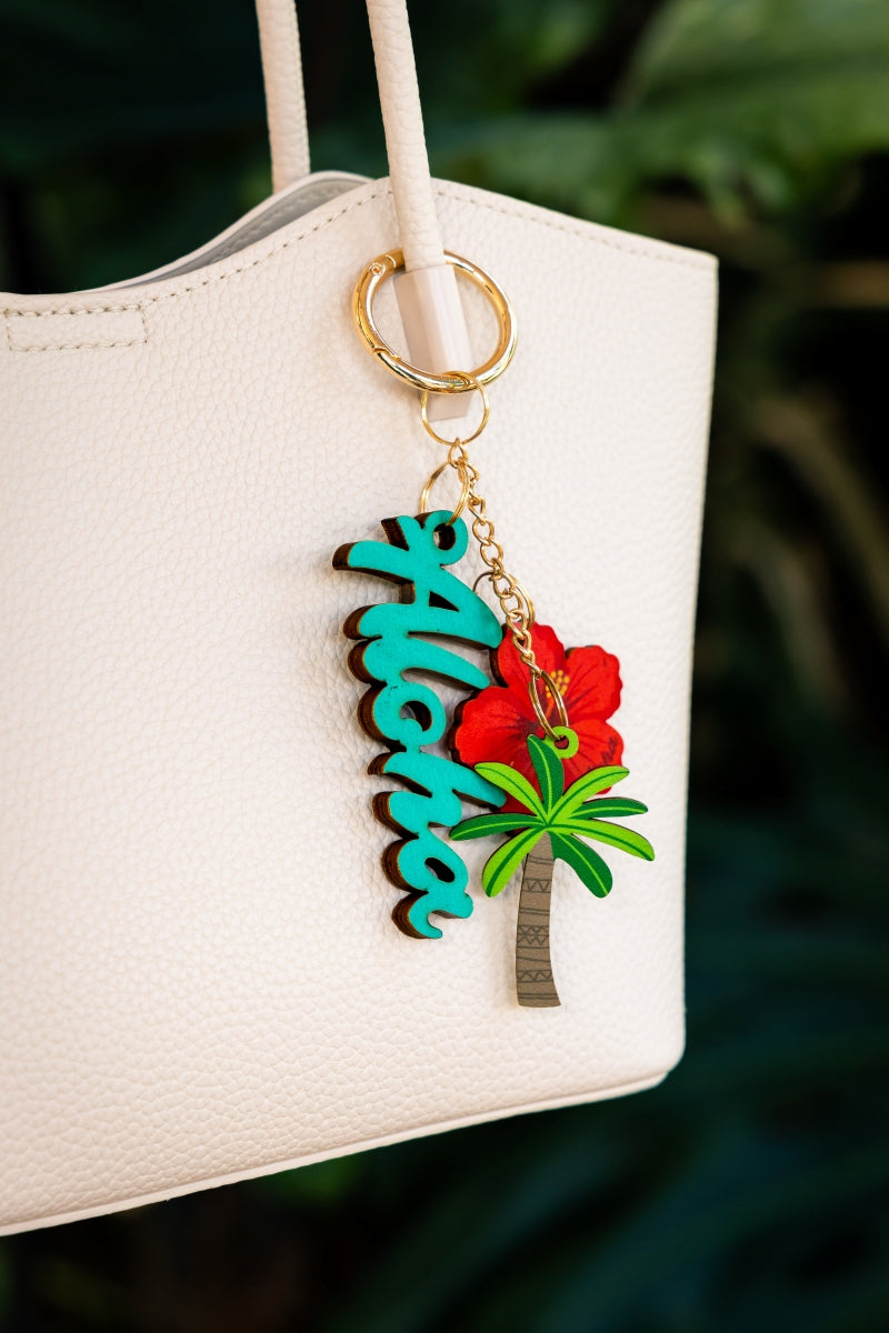 HIBSICUS PALM CHAIN BAG CHARM