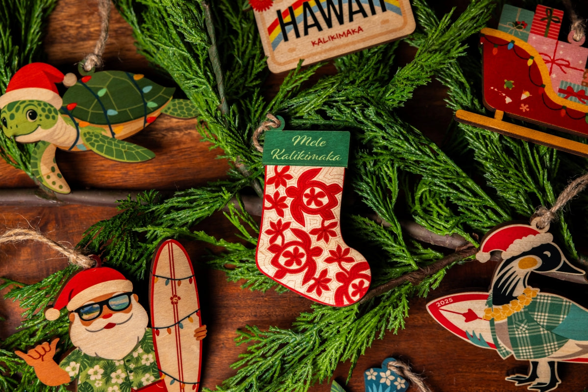 HAWAIIAN QUILT STOCKING ORNAMENT