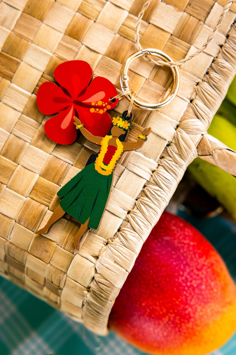 HIBISCUS HULA GIRL BAG CHARM