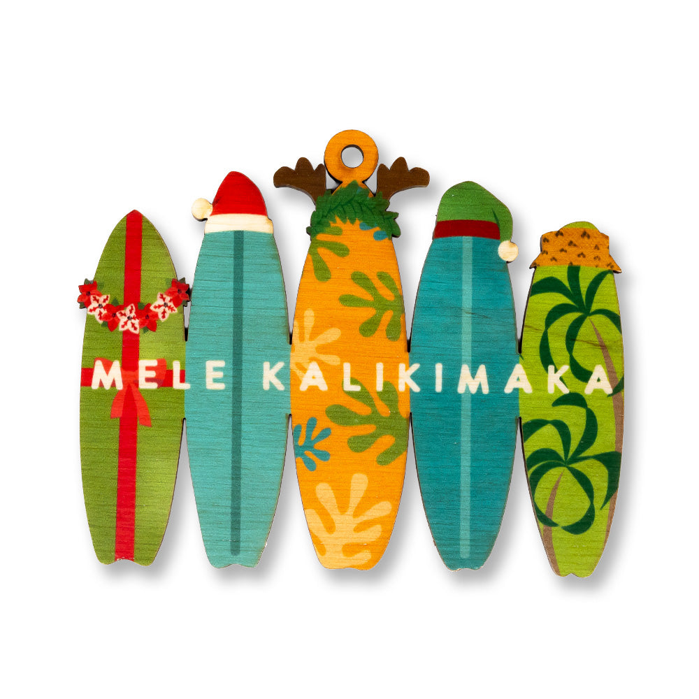 Mele Kalikimaka Surfboards ornament