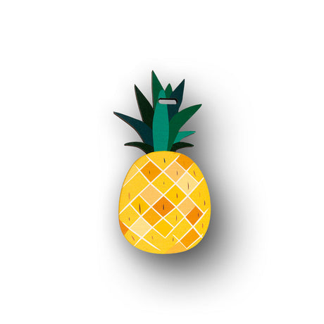 Pineapple wood bag tag
