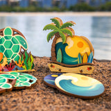 PALM TREE SURF COASTER SET