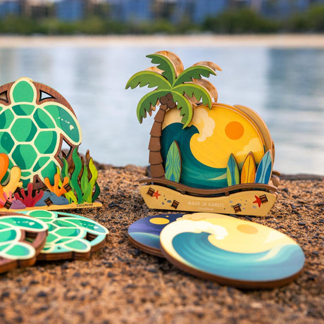 PALM TREE SURF COASTER SET