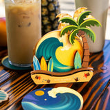 PALM TREE SURF COASTER SET