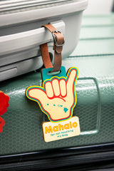 MAHALO SHAKA WOOD BAG TAG