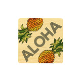 ALOHA PINEAPPLE WOOD COASTER SET