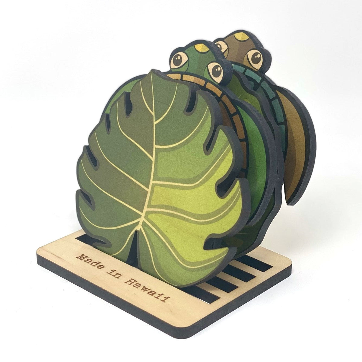 HONU LEAF CUTOUT COASTER SET