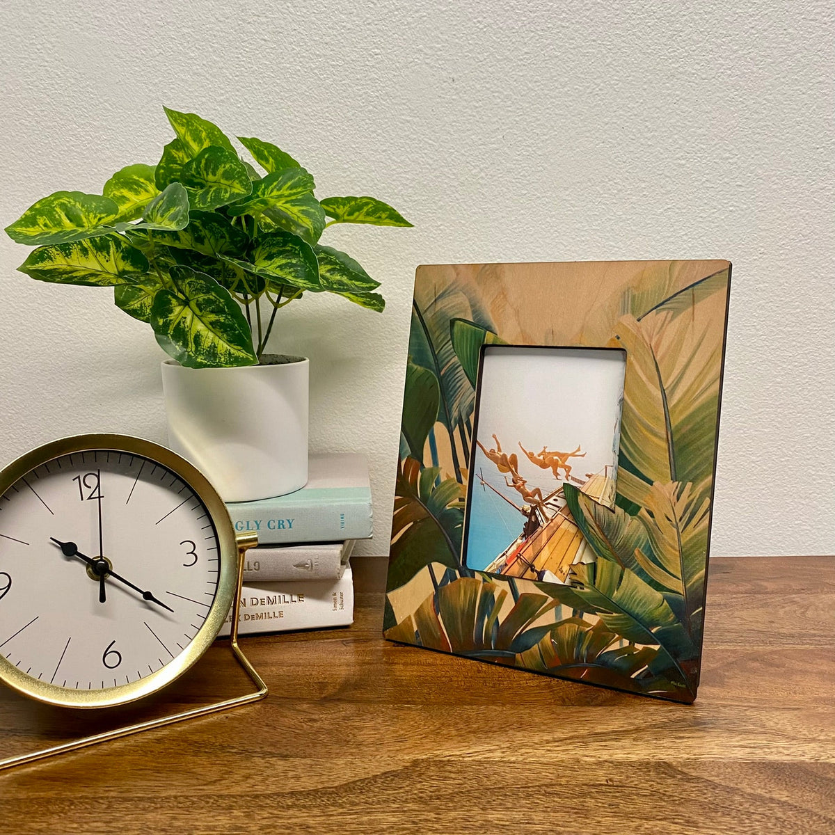 BANANA PALMS CUTOUT DETAIL 4X6 PICTURE FRAME