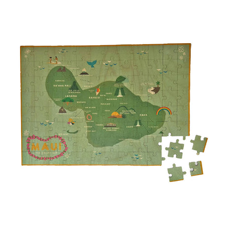 MAUI THE VALLEY ISLE MAP WOOD PUZZLE