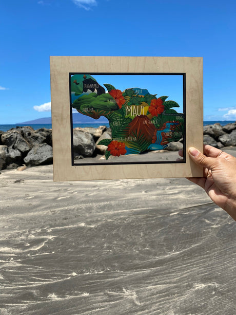 MAUI ISLE LANDMARK MAP WALL ART