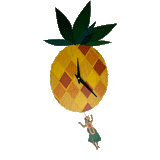 PINEAPPLE HULA PENDULUM CLOCK