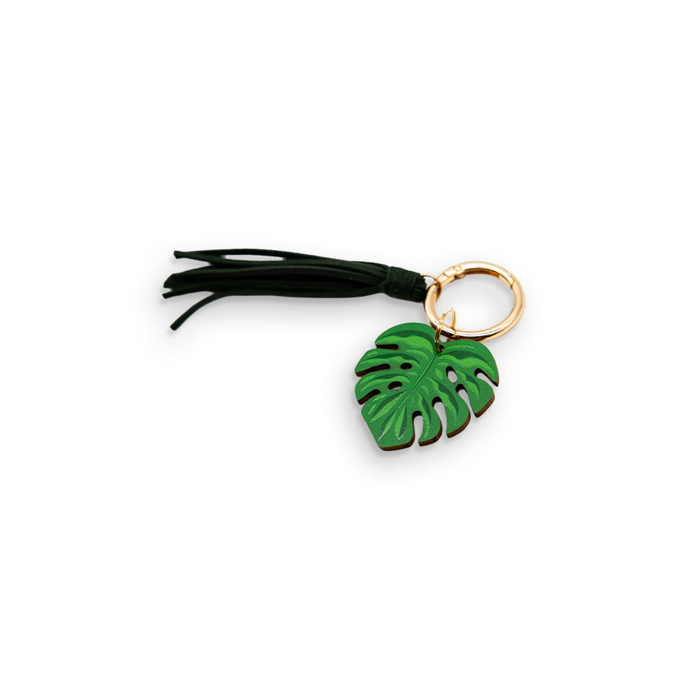 MONSTERA LEATHER TASSEL BAG CHARM
