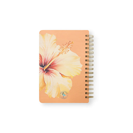 YELLOW HIBISCUS WOOD NOTEBOOK