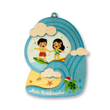 SURFERS SNOWGLOBE ORNAMENT
