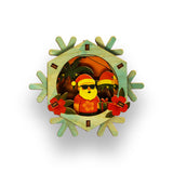 Decorative 3D Christmas ornament with tropical Santa on a white background
