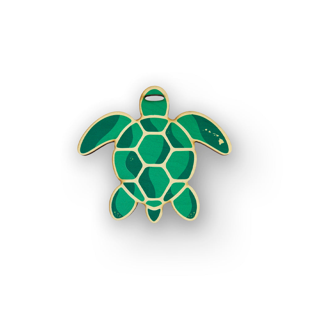 GREEN GEO HONU WOOD BAG TAG