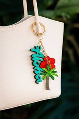 HIBSICUS PALM CHAIN BAG CHARM