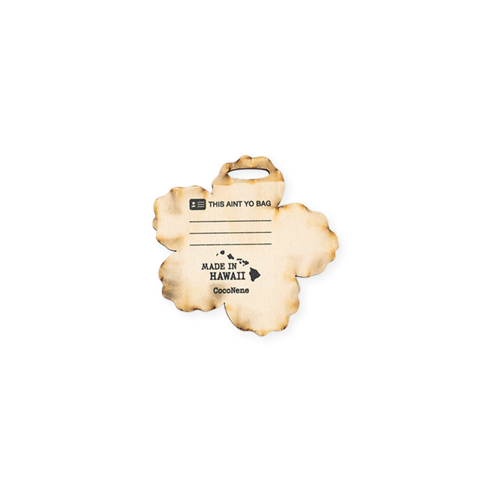 YELLOW PLUMERIA WOOD BAG TAG