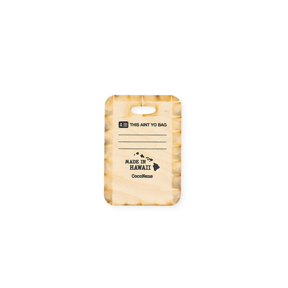 MAHALO SHAKA WOOD BAG TAG